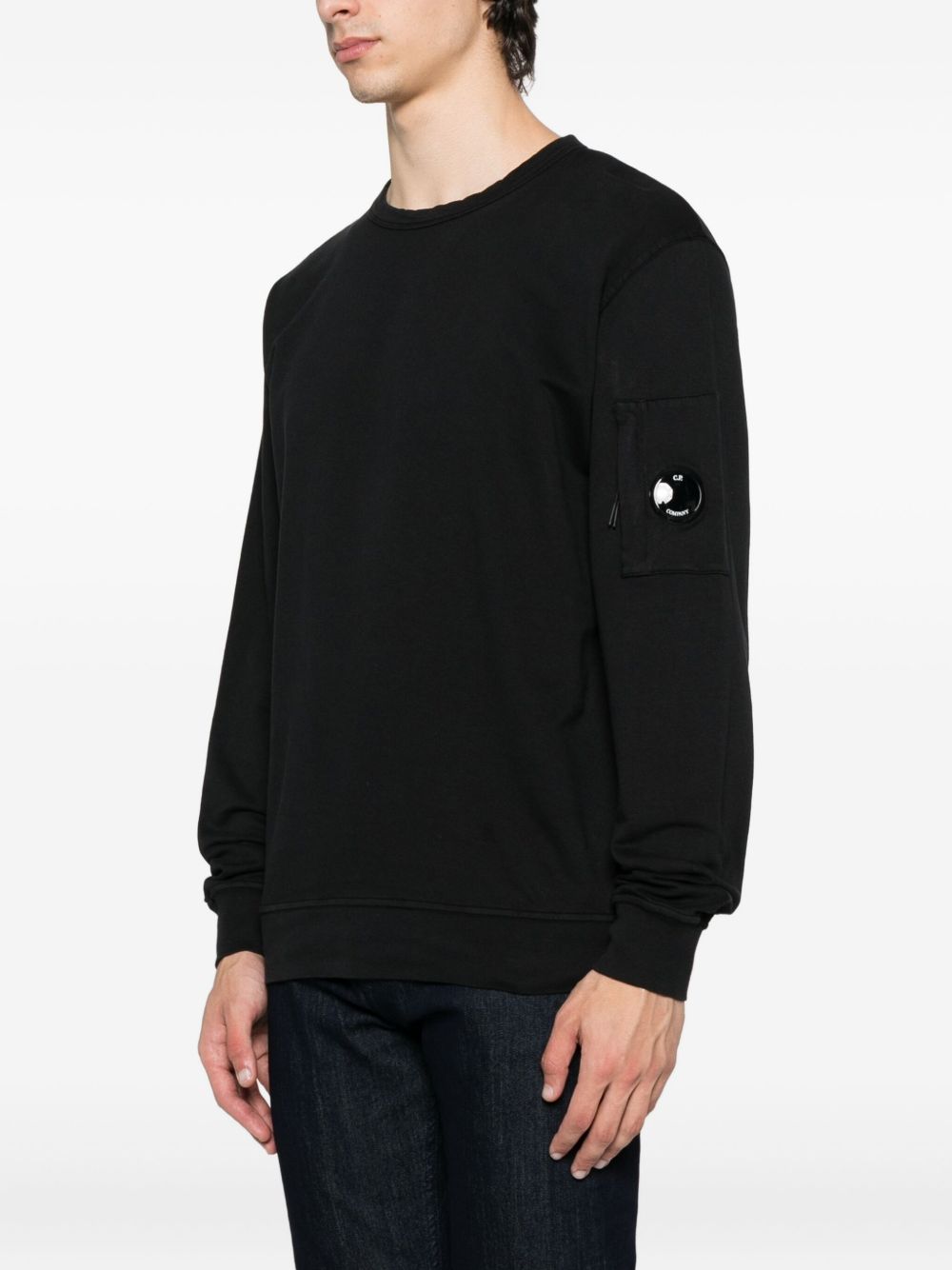 C.P.COMPANY Light Fleece Crewneck Sweatshirt with Zip Pocket and Lens