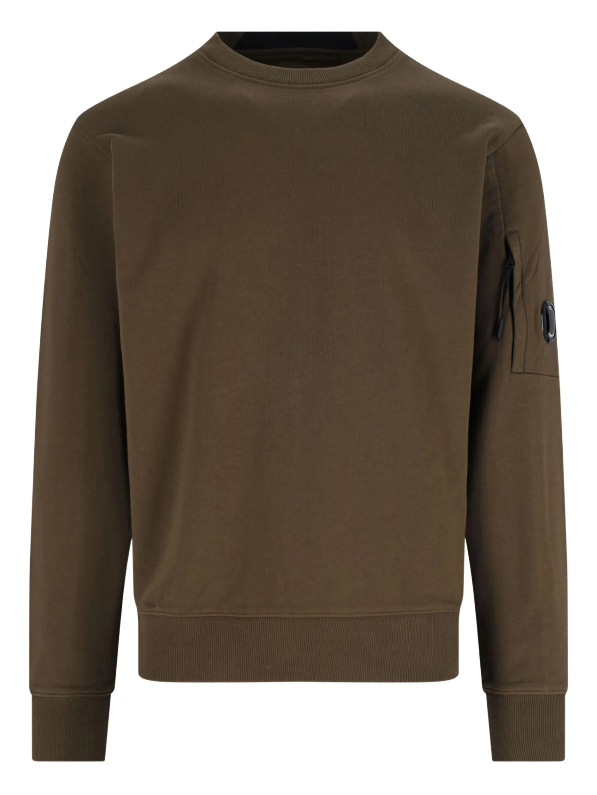 C.P.COMPANY Men's Crewneck Sweatshirt with Zip Pocket and Lens Detail