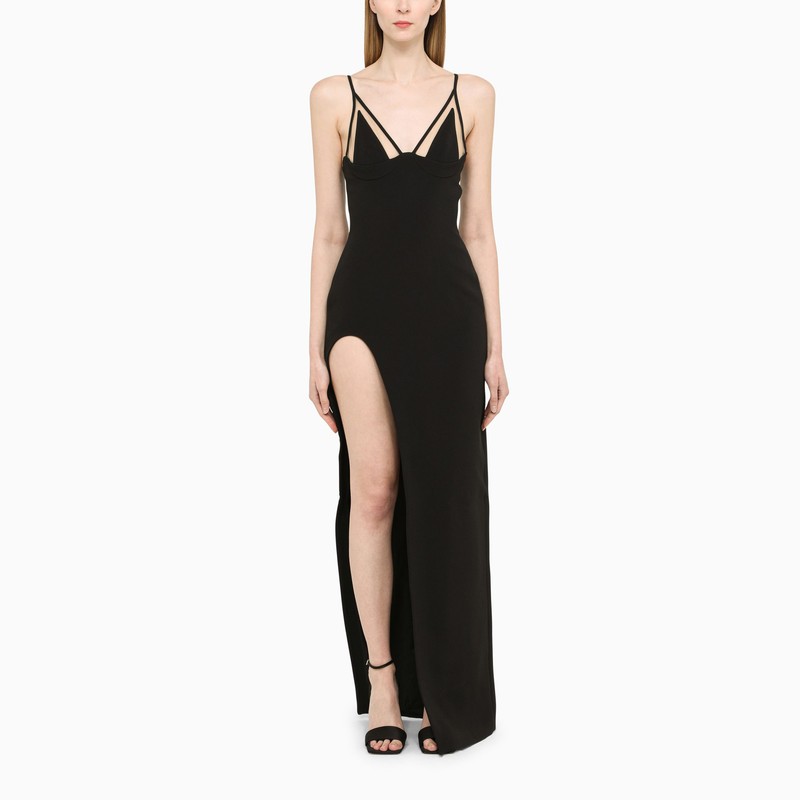 DAVID KOMA Elegant Long Dress with Slit for Women