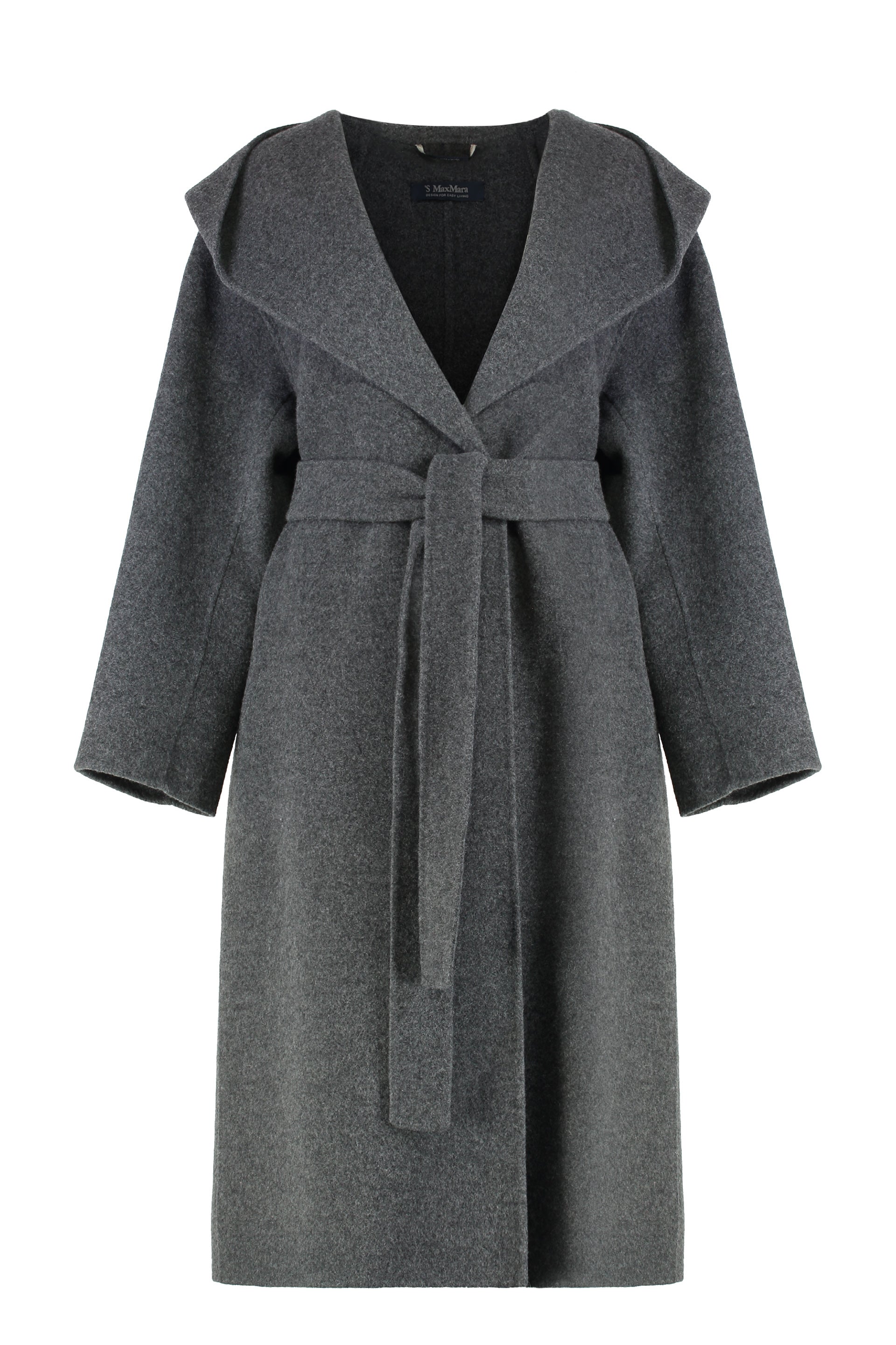 S MAX MARA Elegant Wool and Cashmere Hooded Jacket for Women