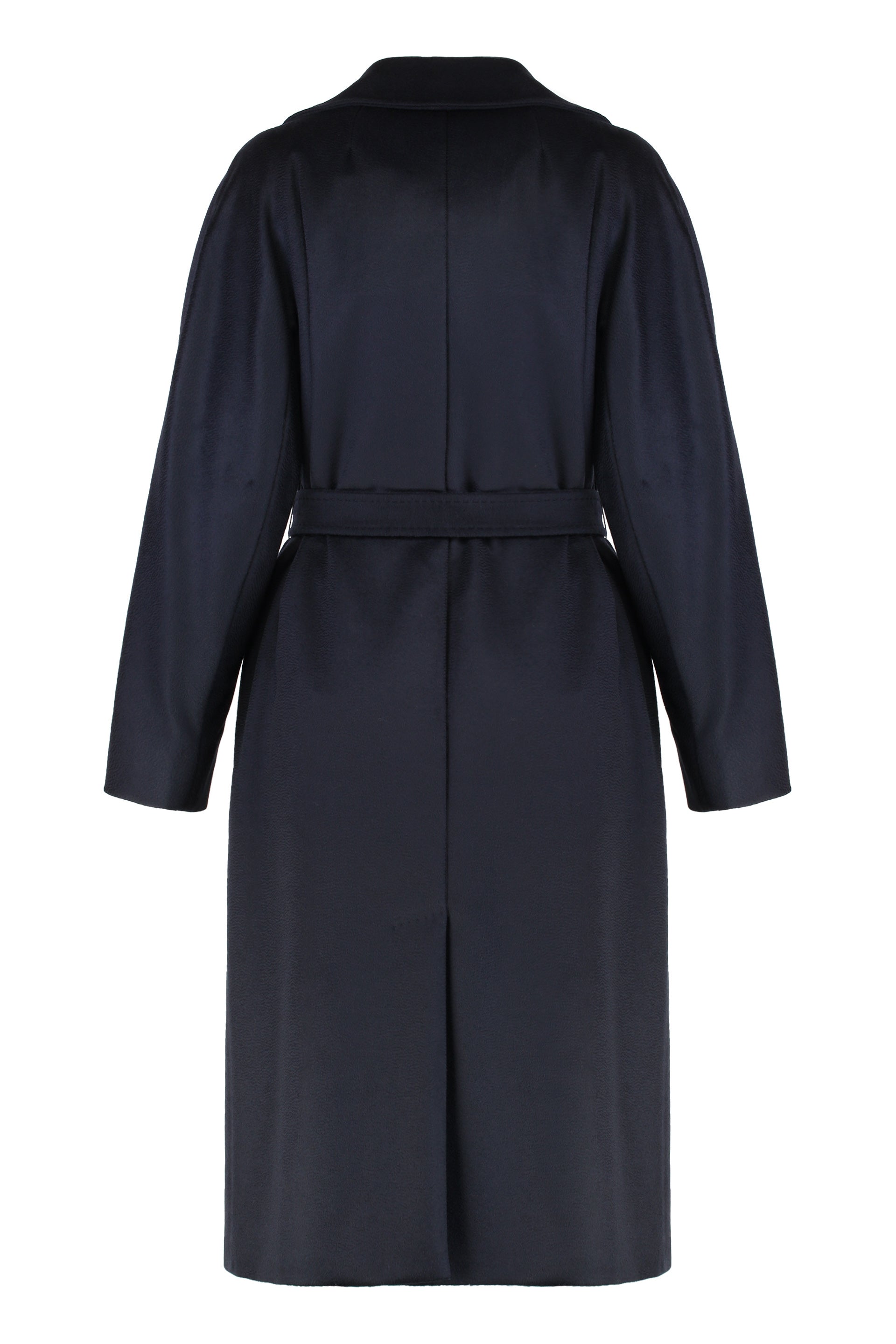 WEEKEND MAX MARA Midi Double-Breasted Wool Jacket with Tie Belt