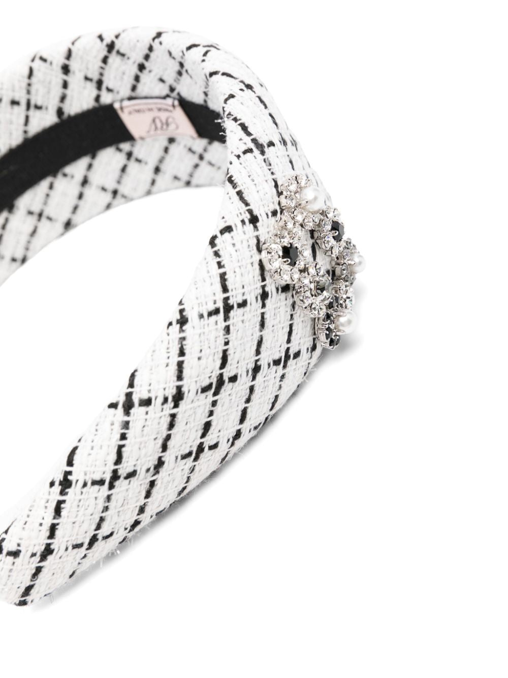 ROGER VIVIER Strass Pearl Headband with Decorative Crystal Buckle