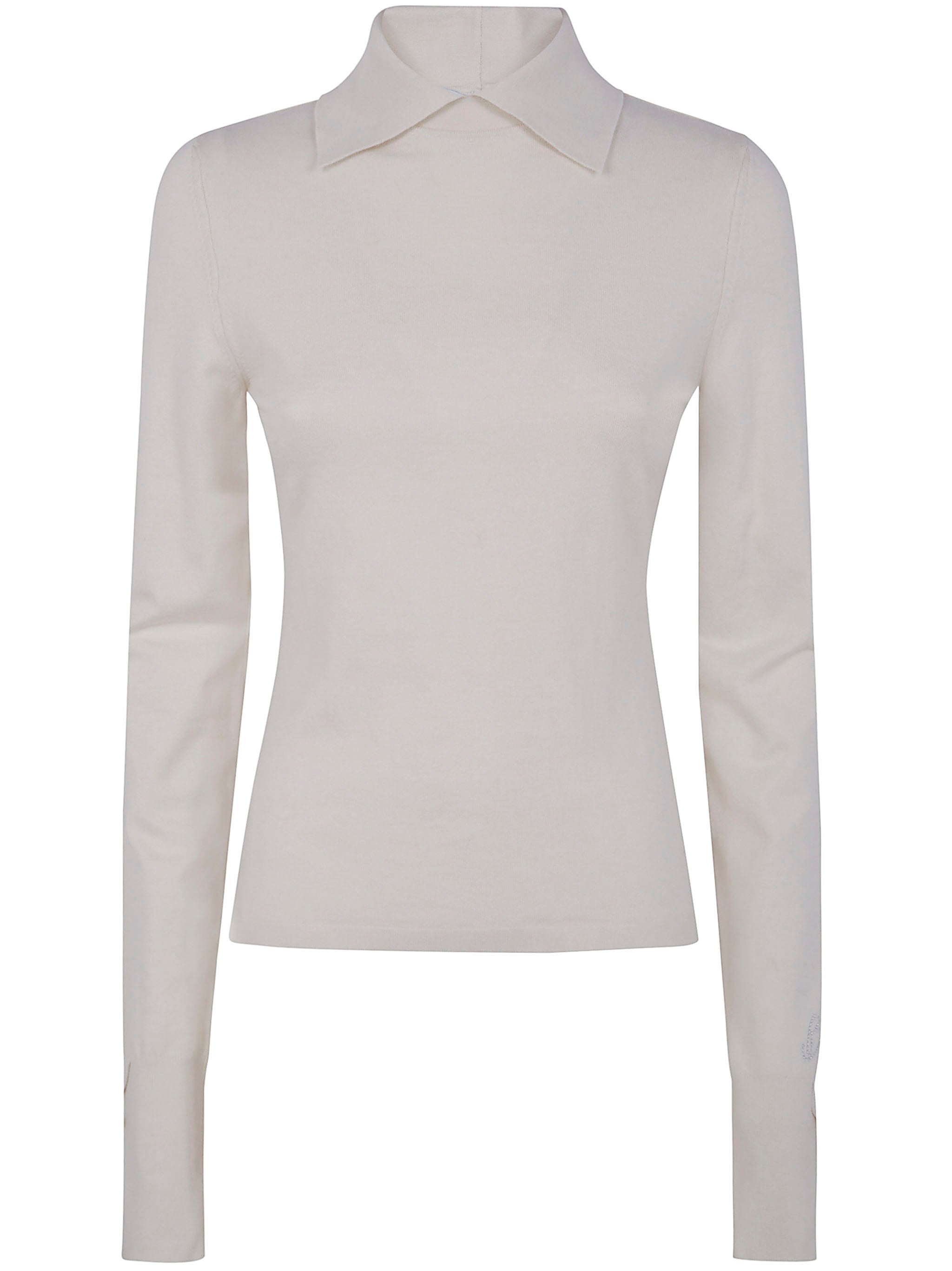 BLUGIRL Mix Viscose Shirt Neck Sweater - Women's Fashion