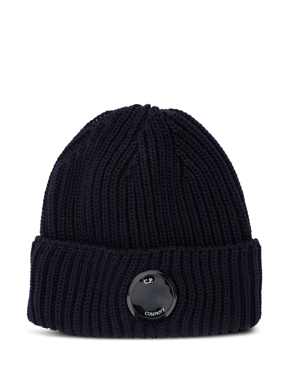 C.P.COMPANY Knit Wool Beanie with Lens Detail