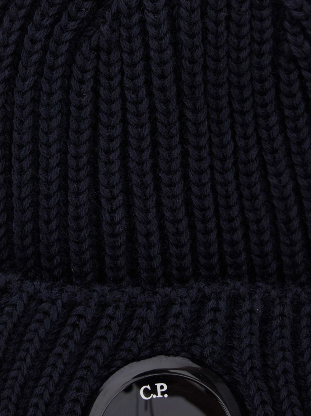 C.P.COMPANY Knit Wool Beanie with Lens Detail