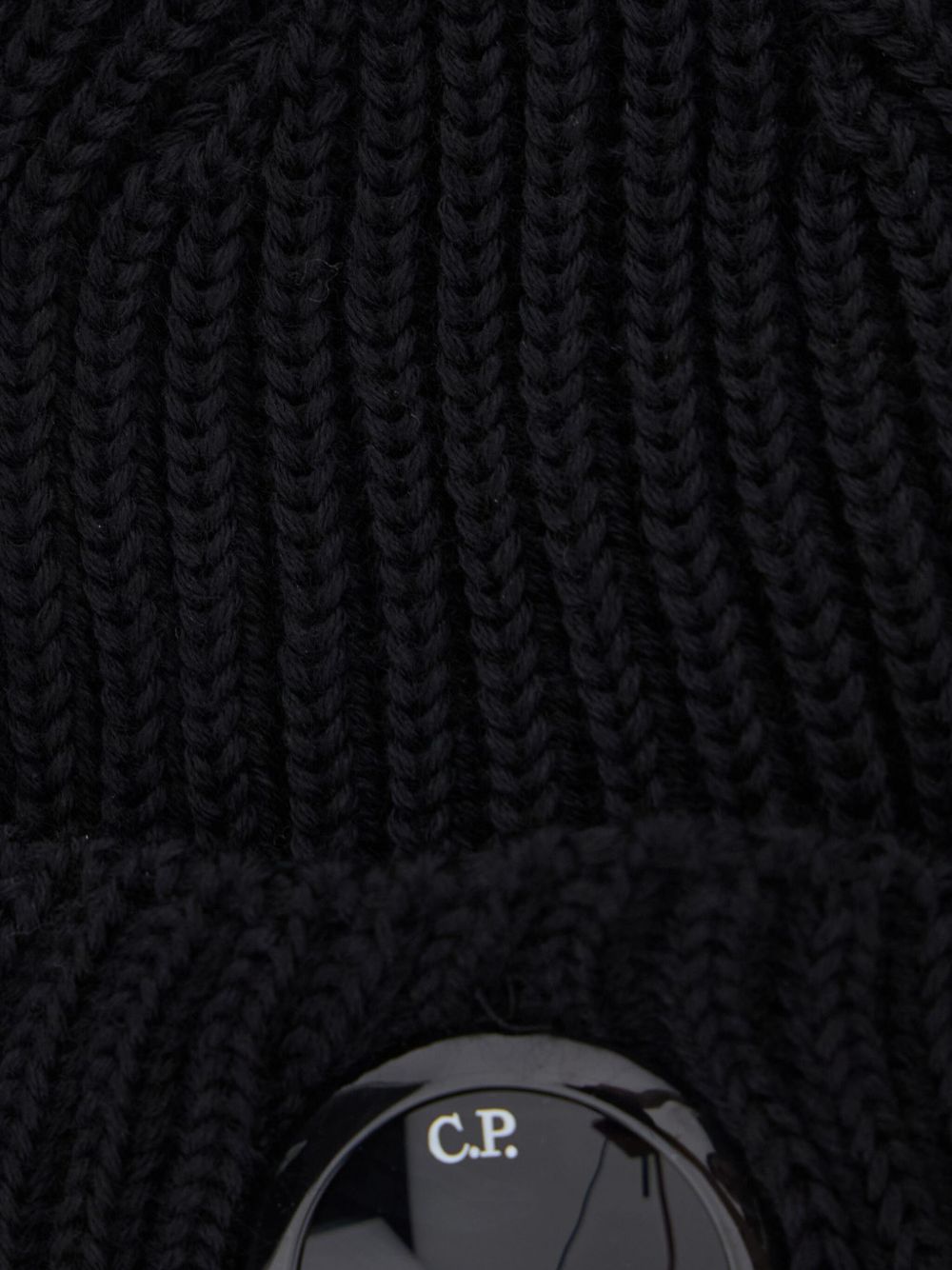 C.P.COMPANY Knit Wool Beanie with Lens Detail
