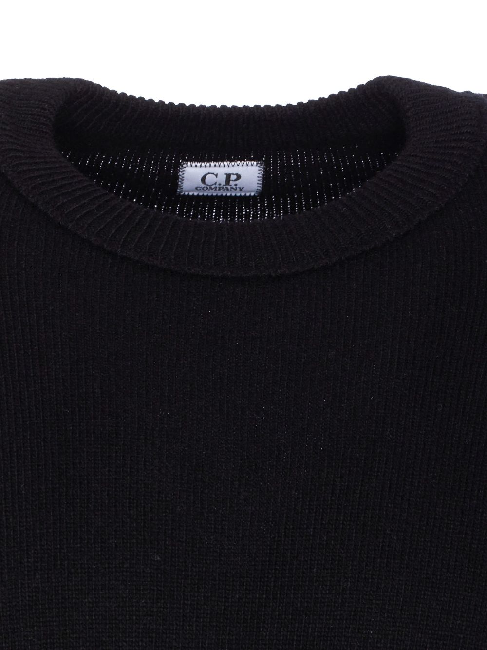 C.P.COMPANY Wool Blend Crewneck Sweater with Goggle Logo