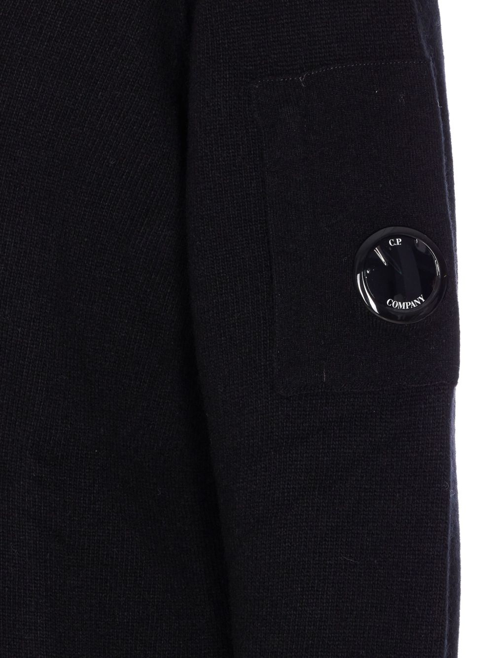 C.P.COMPANY Wool Blend Crewneck Sweater with Goggle Logo