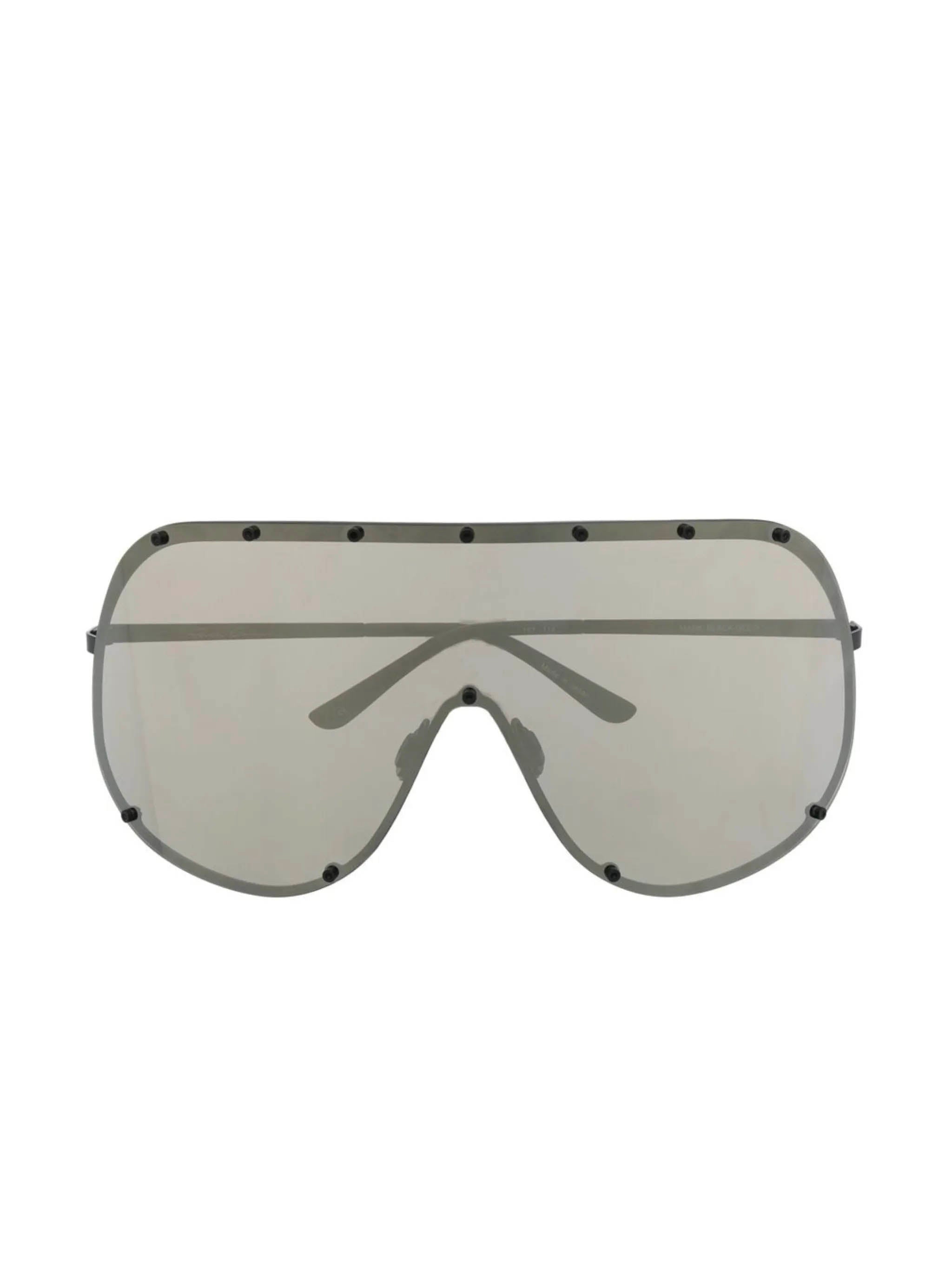 RICK OWENS Shield Sunglasses with Curved Lenses - FW25
