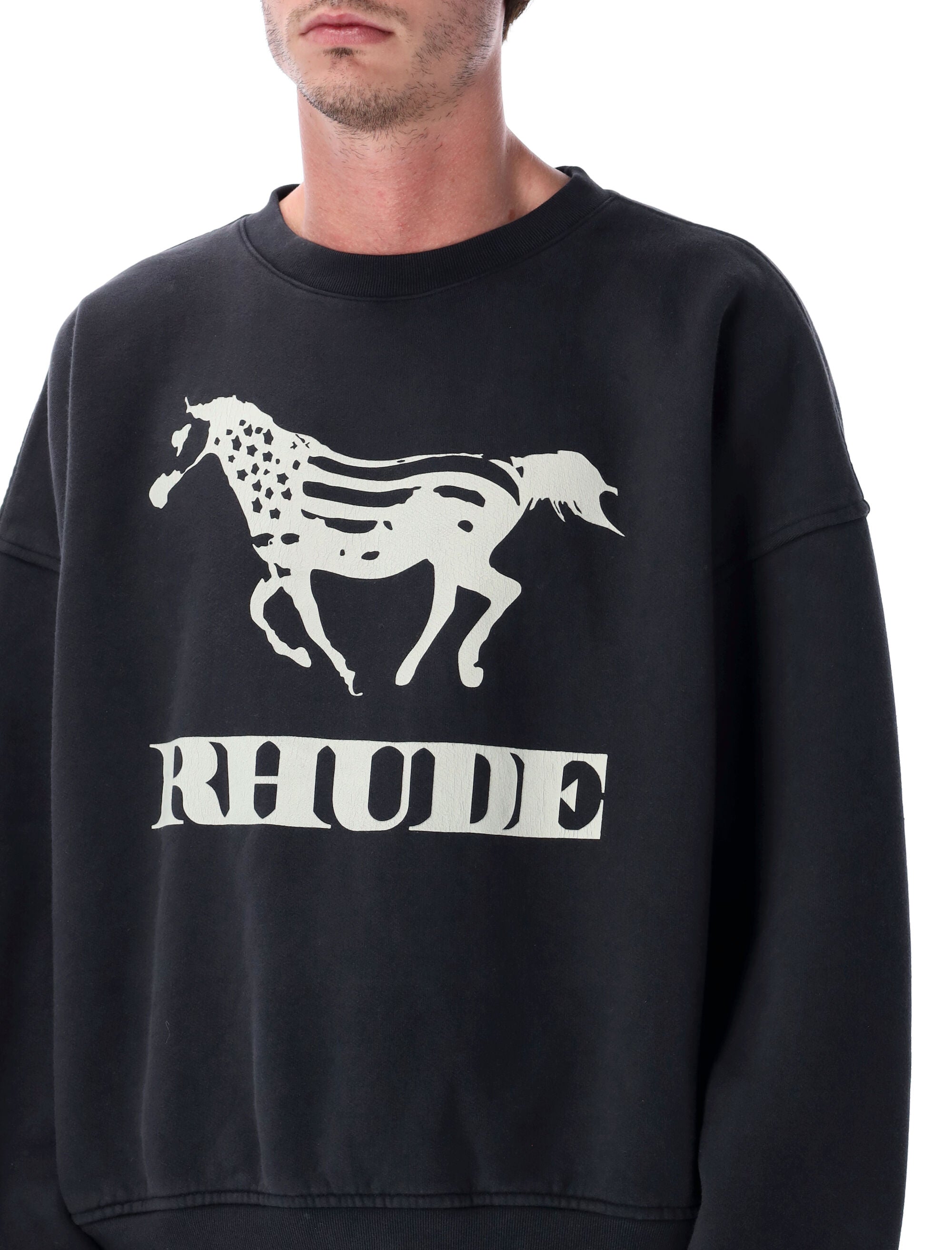 RHUDE Oversized Cotton Crewneck Sweatshirt - Size L