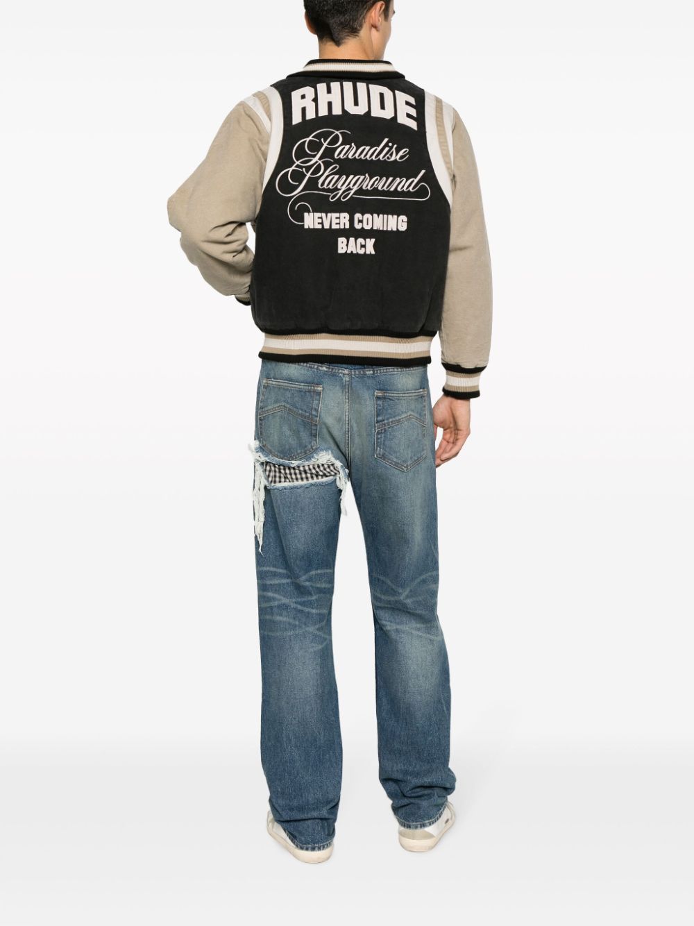RHUDE Washed Canvas Varsity Jacket