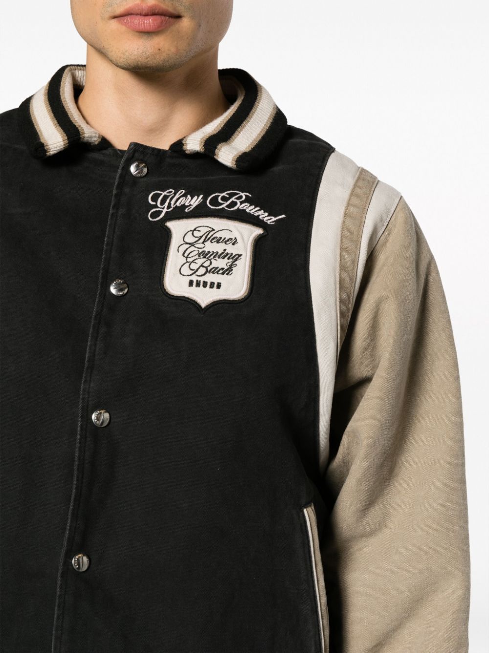 RHUDE Washed Canvas Varsity Jacket