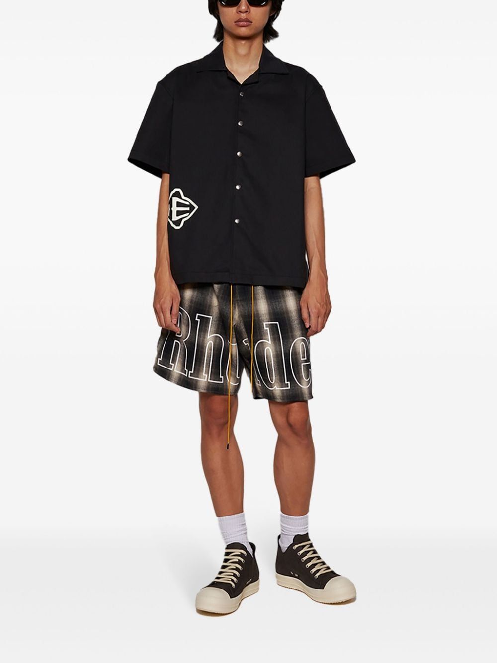 RHUDE Classic Cross Logo Snap Shirt for Men
