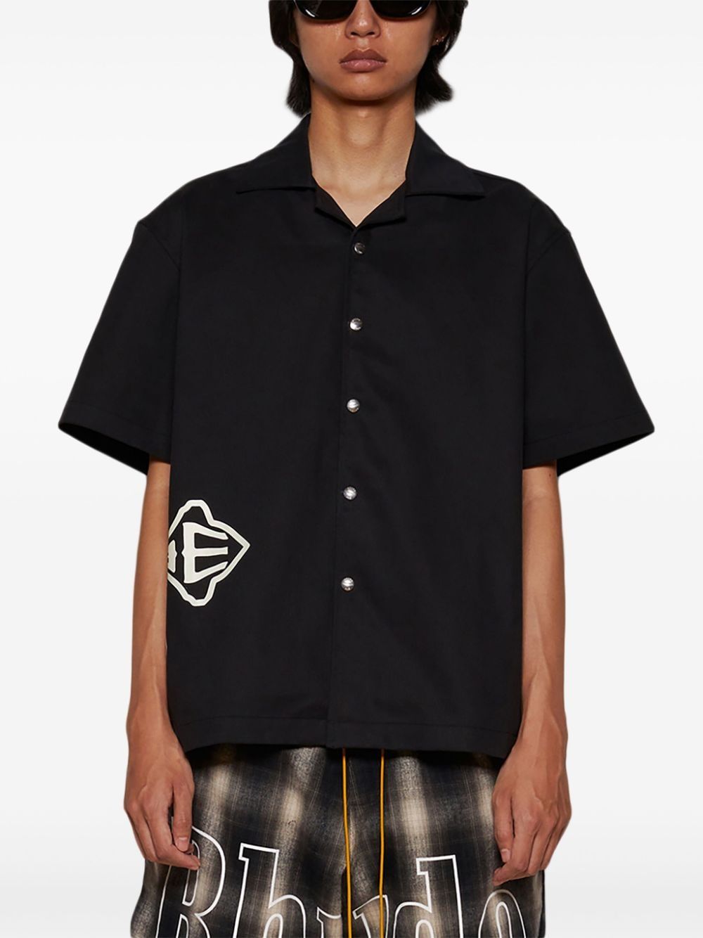 RHUDE Classic Cross Logo Snap Shirt for Men