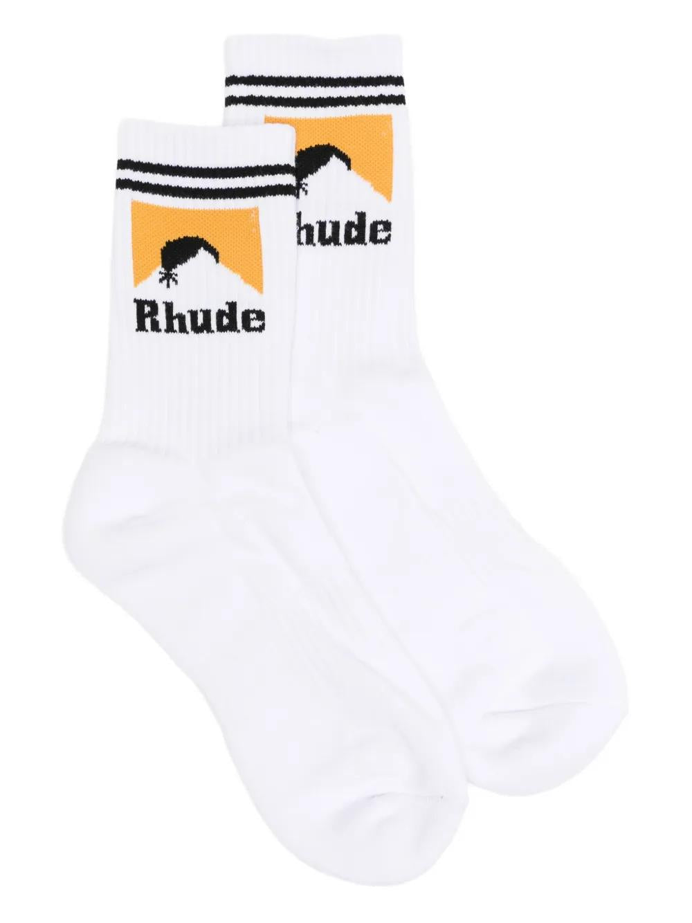 RHUDE Intarsia Knit Logo Socks for Men