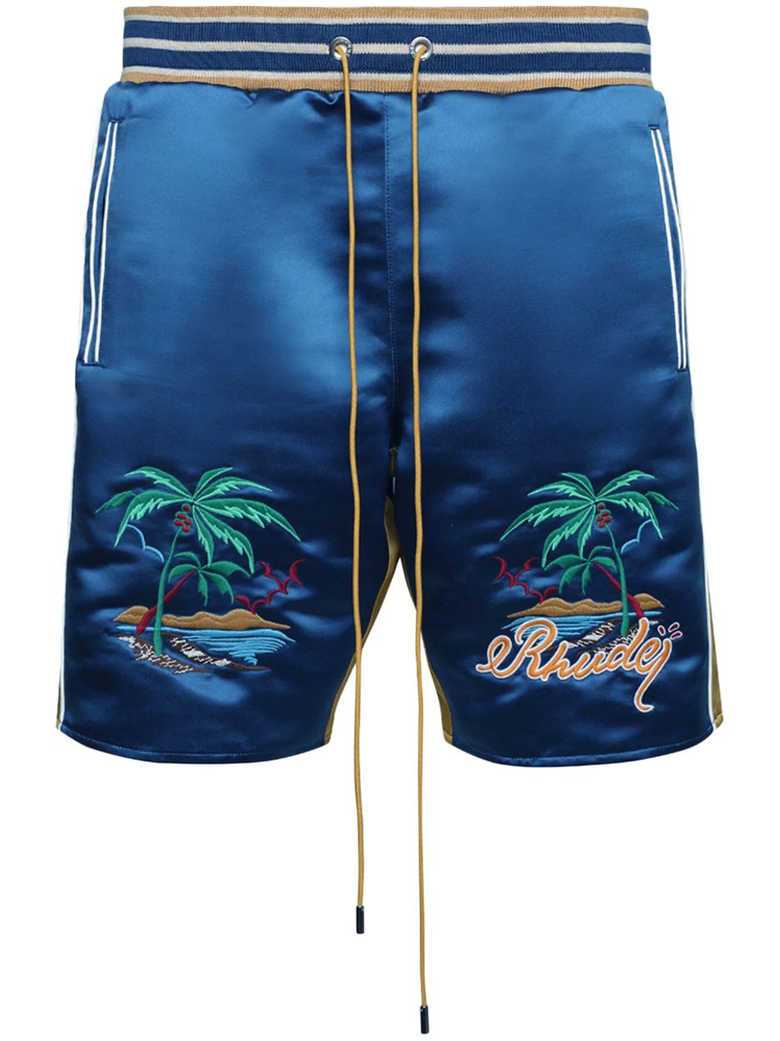 RHUDE Embroidered Eagle Motif Bermuda Shorts for Men