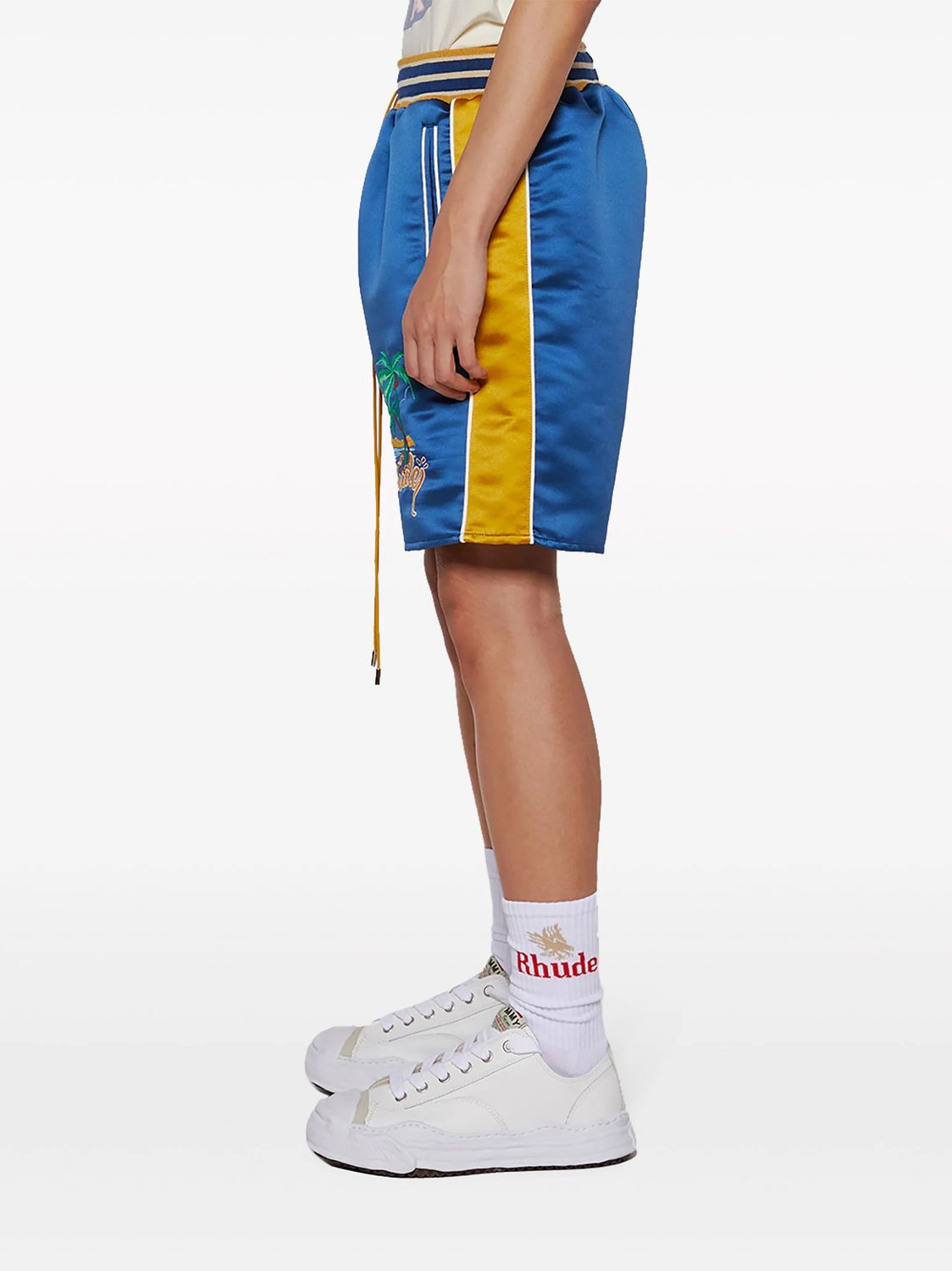 RHUDE Embroidered Eagle Motif Bermuda Shorts for Men