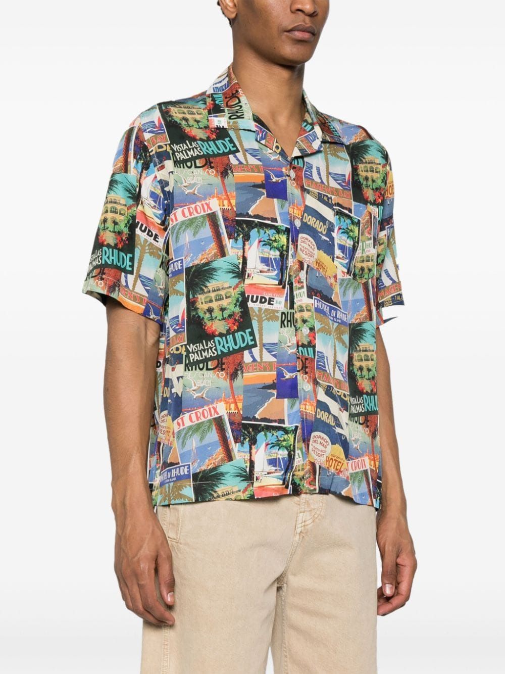 RHUDE Postcard Mini Silk Shirt for Men
