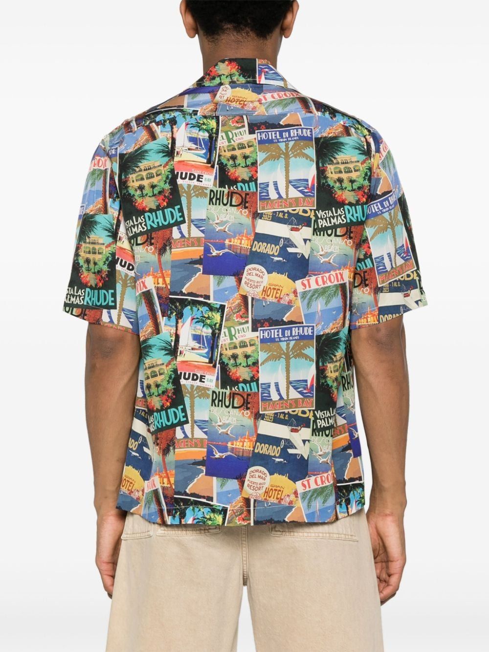 RHUDE Postcard Mini Silk Shirt for Men