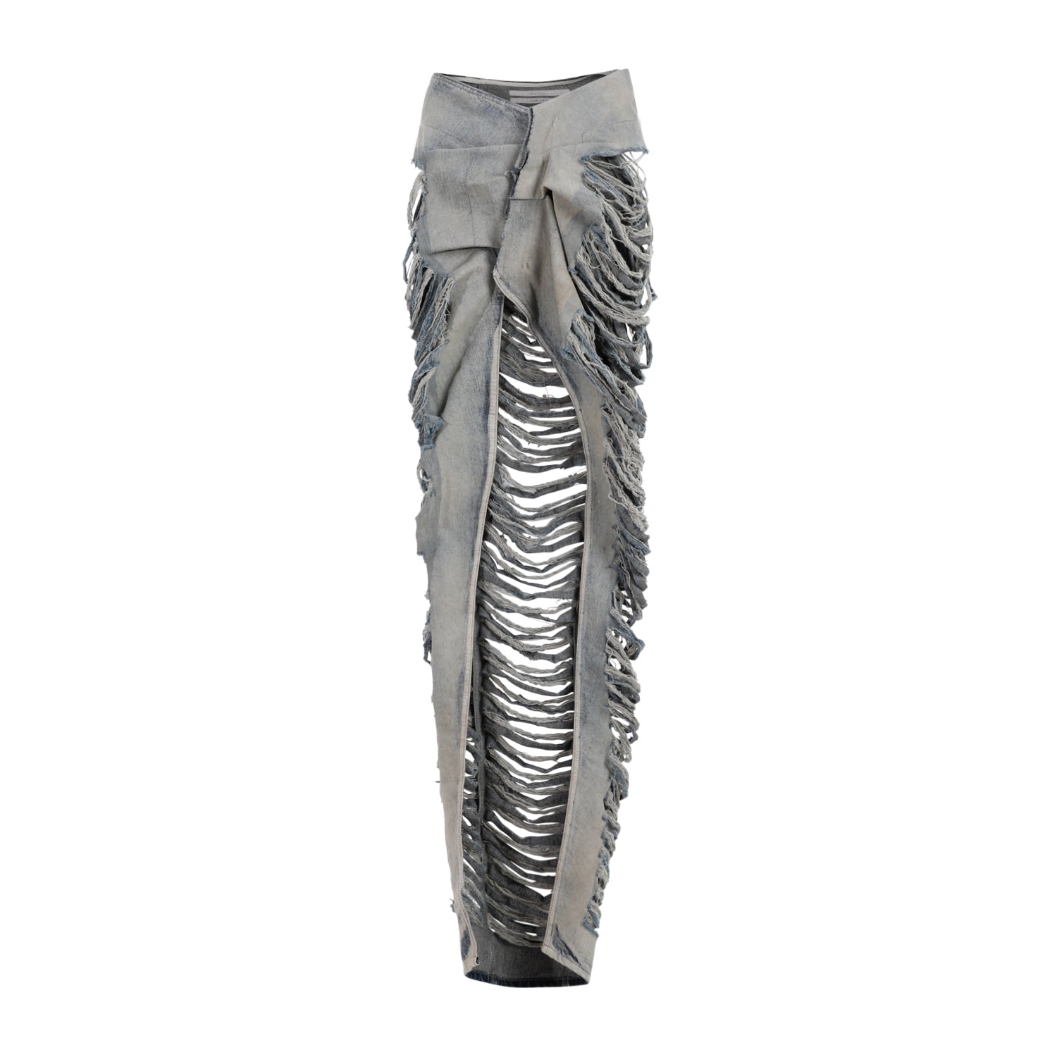 RICK OWENS Asymmetrical V-Waist Skirt with Cut-Out Details