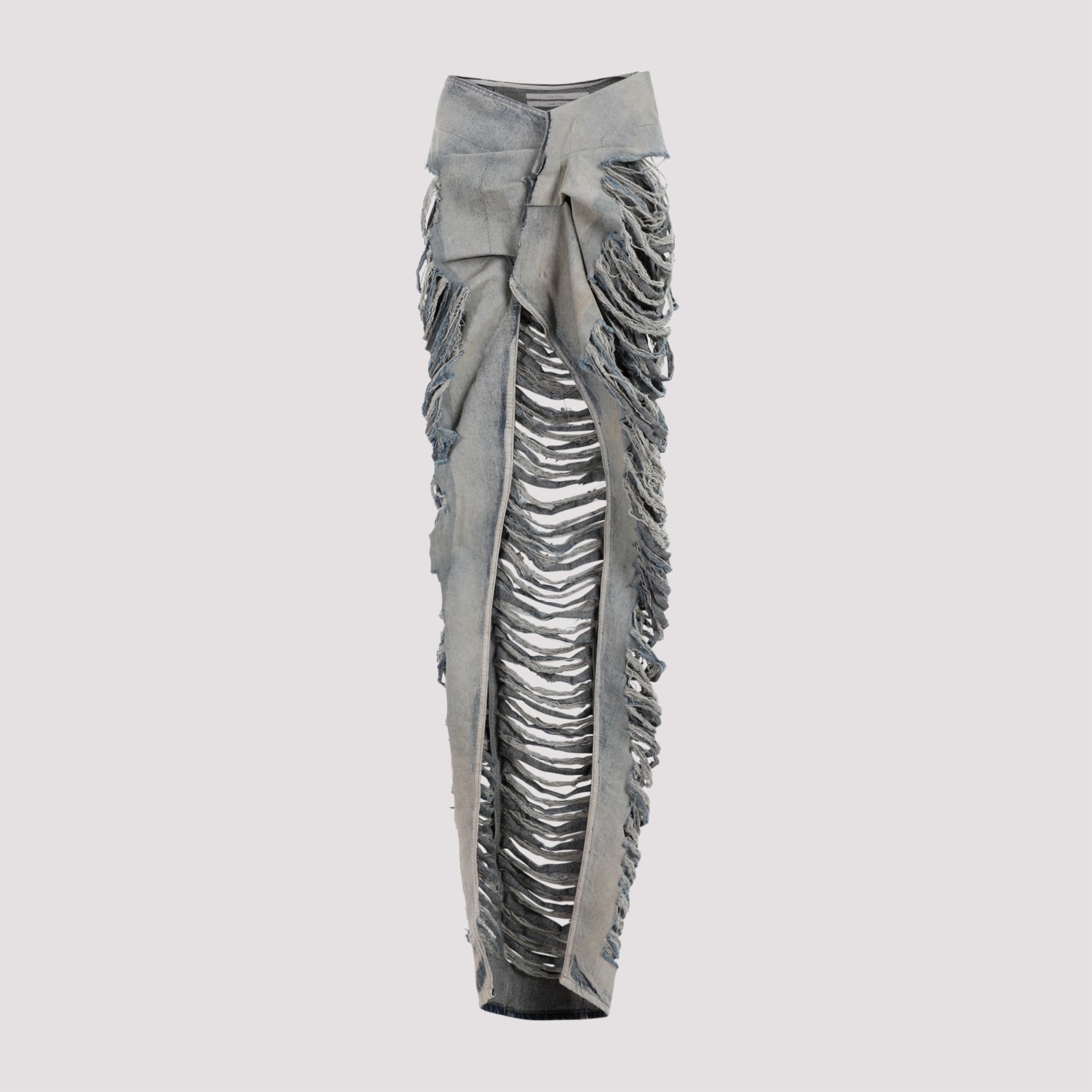 RICK OWENS Asymmetrical V-Waist Skirt with Cut-Out Details