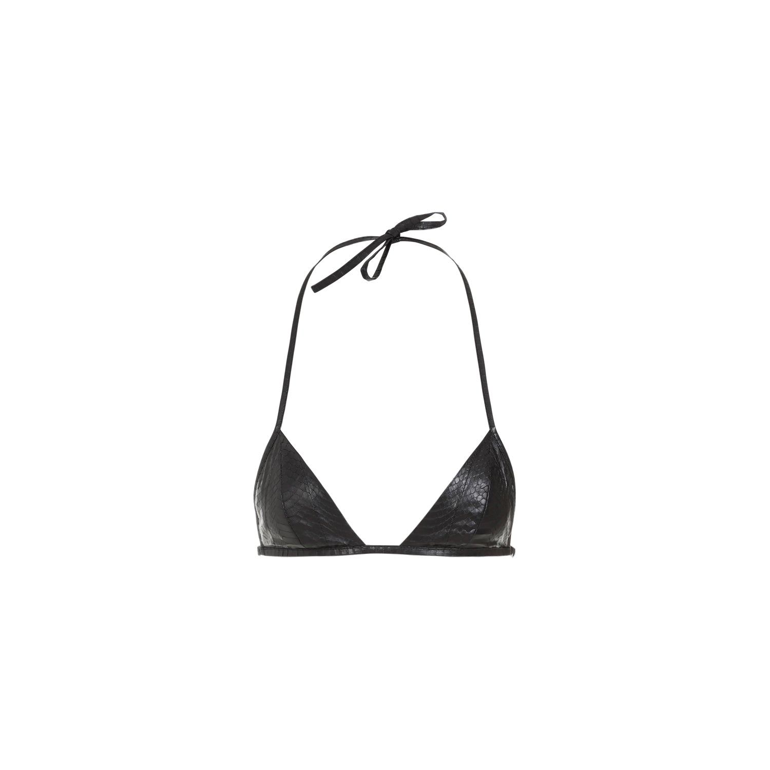 RICK OWENS Snake Leather Triangle Mini Bikini Top