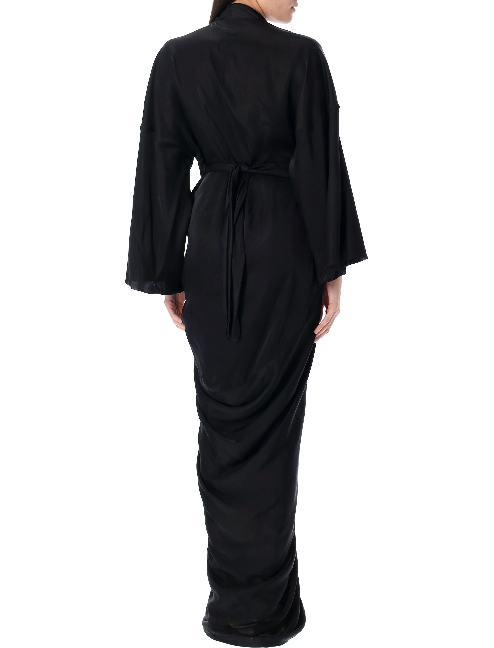 RICK OWENS Elegant Wrap Gown with V-Neck