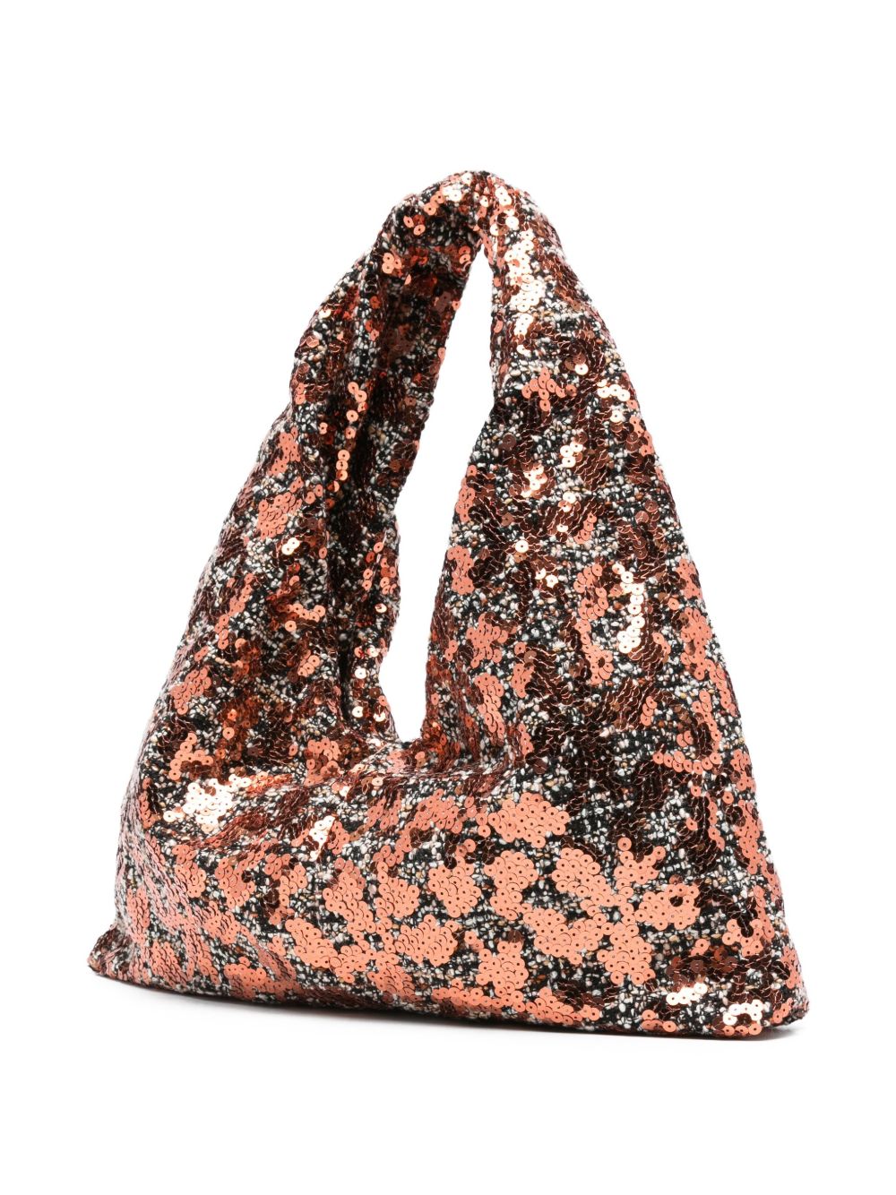 LA MILANESA Sequined Medium Triangle Hobo Handbag