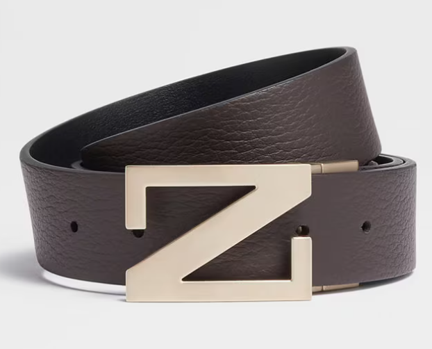 ZEGNA Classic Cow Leather Belt for Men