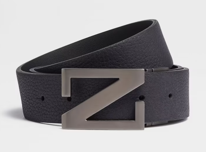 ZEGNA Men's Midnight Cow Leather Belt