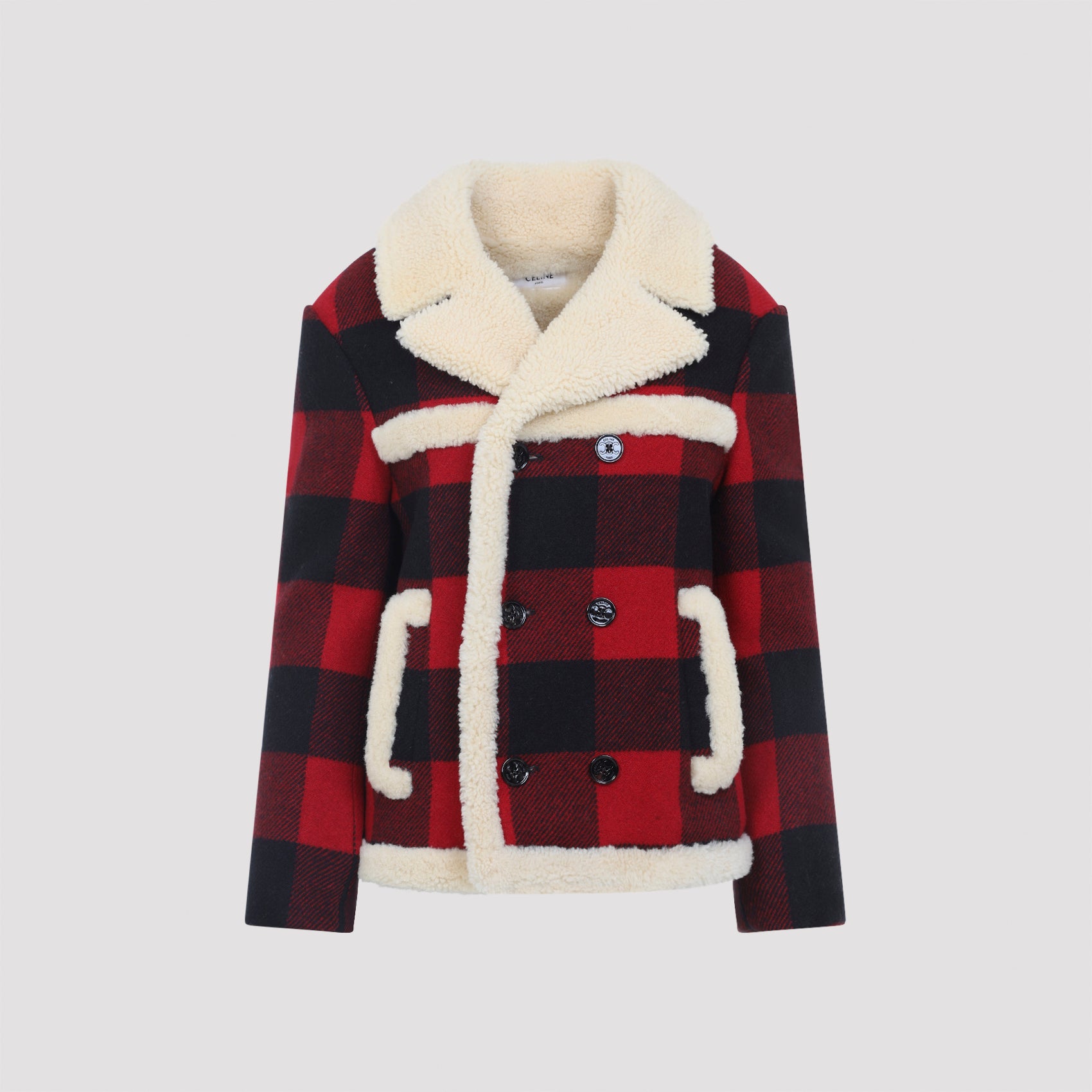 CELINE Caban Shearling Wool Jacket
