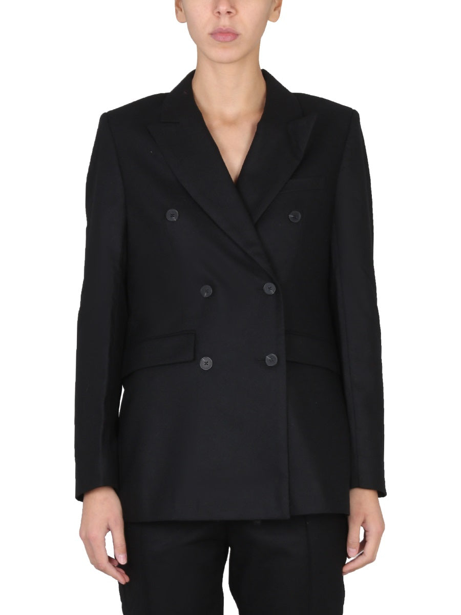 REMAIN BIRGER CHRISTENSEN Peaked Lapel Double-Breasted Mini Jacket