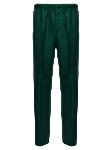 LANVIN Luxe Raffia Straight Leg Drawstring Track Pants