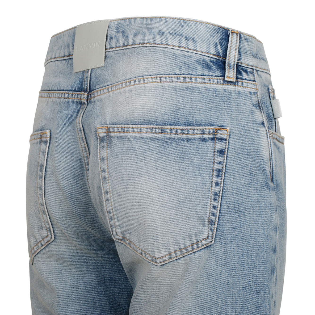 LANVIN Cotton Leather Jeans for Men
