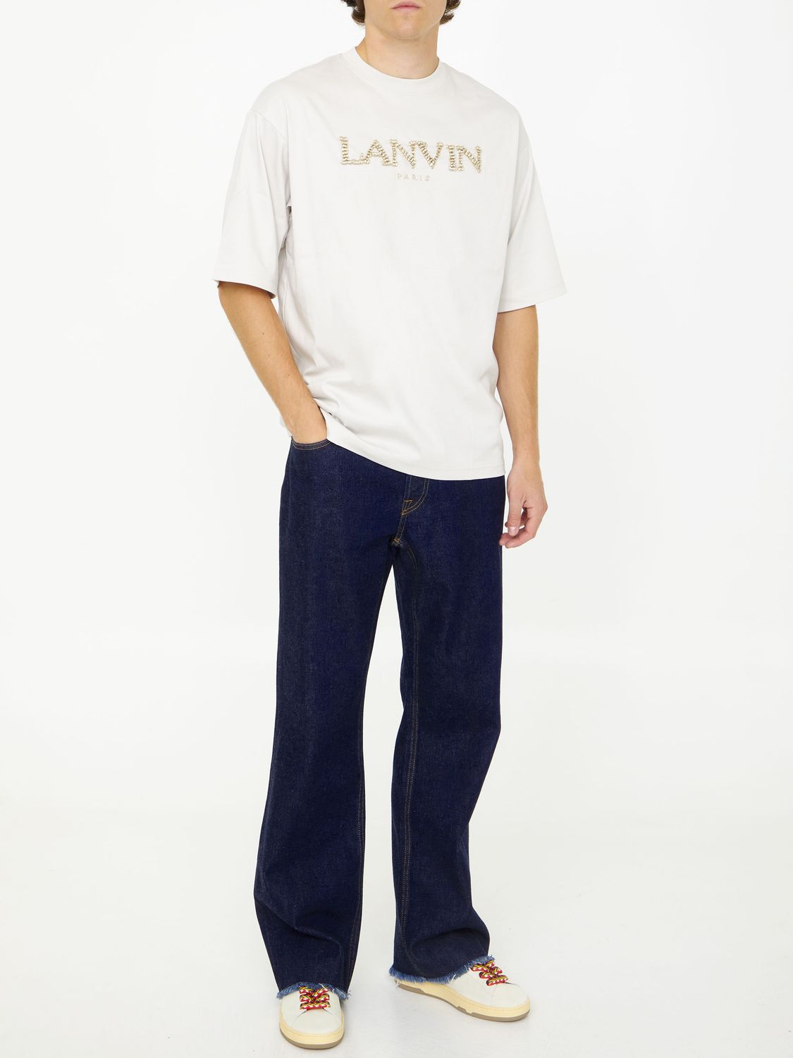 LANVIN Oversized Cotton T-Shirt with Logo - Size M