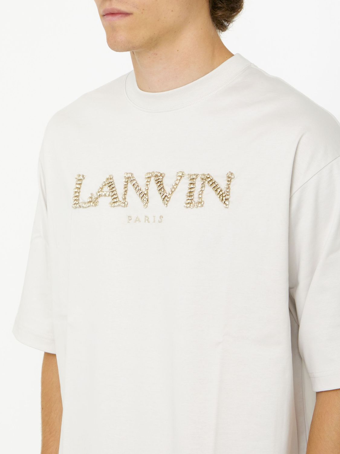 LANVIN Oversized Cotton T-Shirt with Logo - Size M