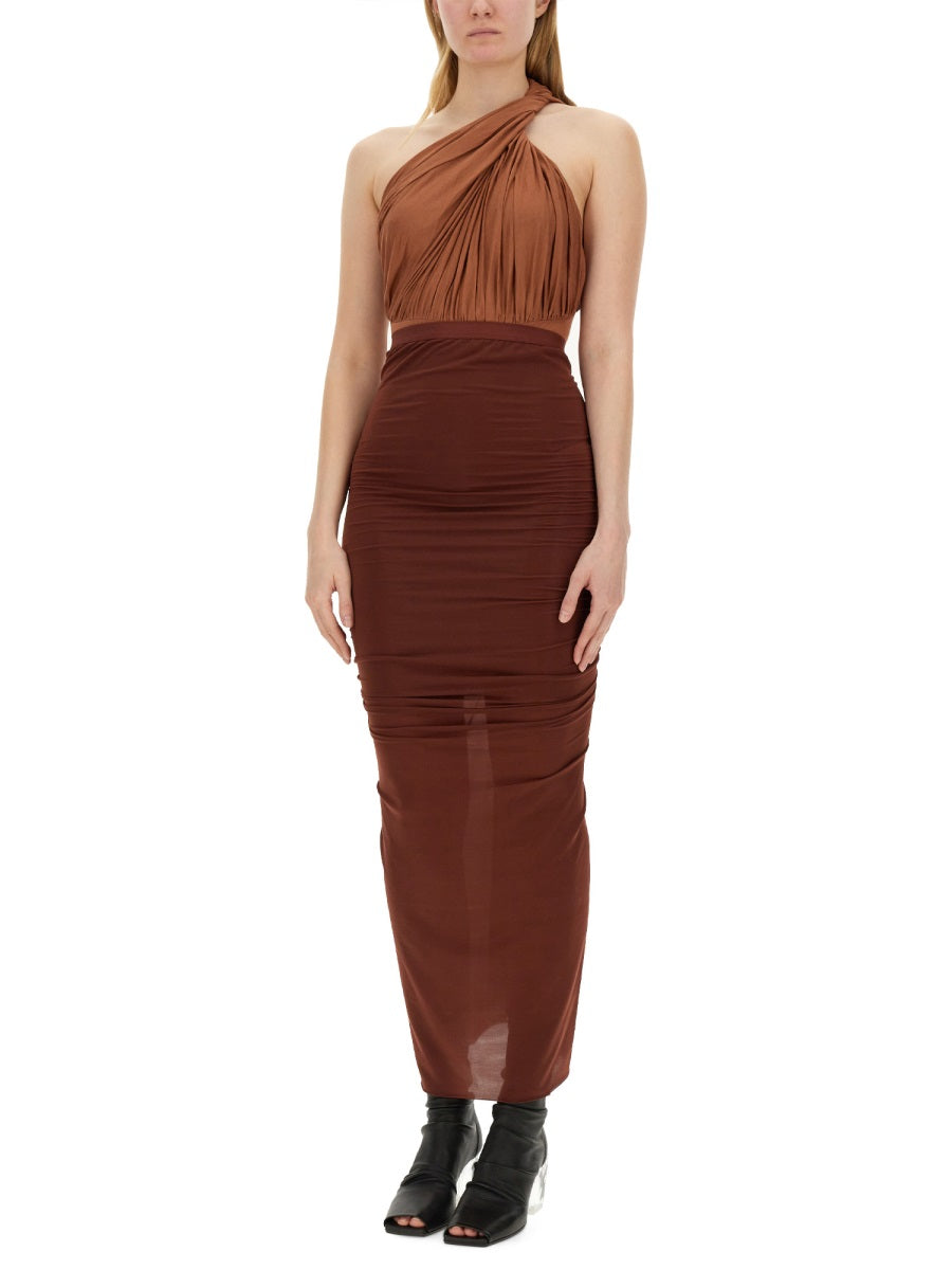 RICK OWENS Draped Mini Bodysuit - Slim Fit, Size 40