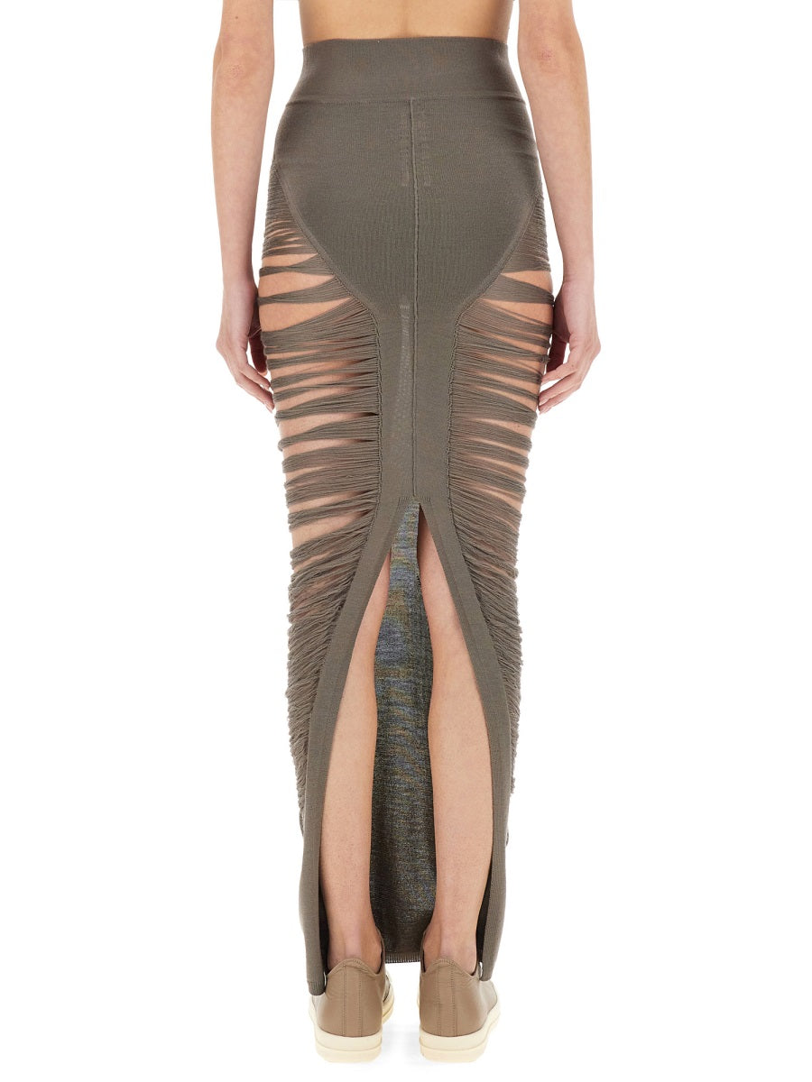 RICK OWENS Slim Fit Long Maxi Skirt - Size S