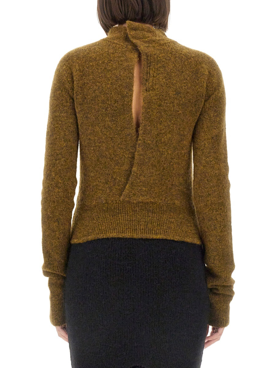 RICK OWENS Alpaca Blend Turtleneck T-Shirt for Women