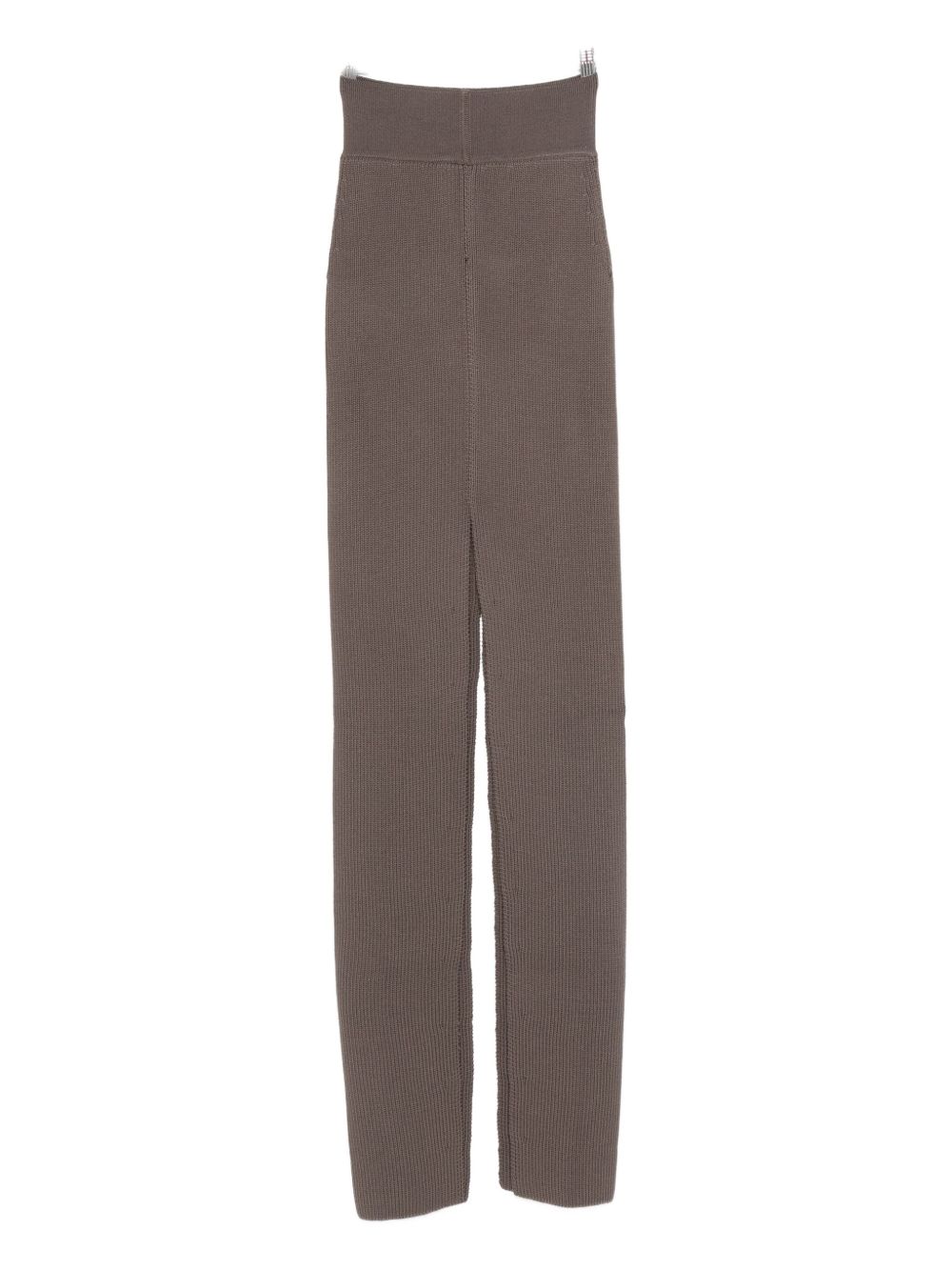 RICK OWENS High-Waisted Wool Long Skirt with Slit Detail