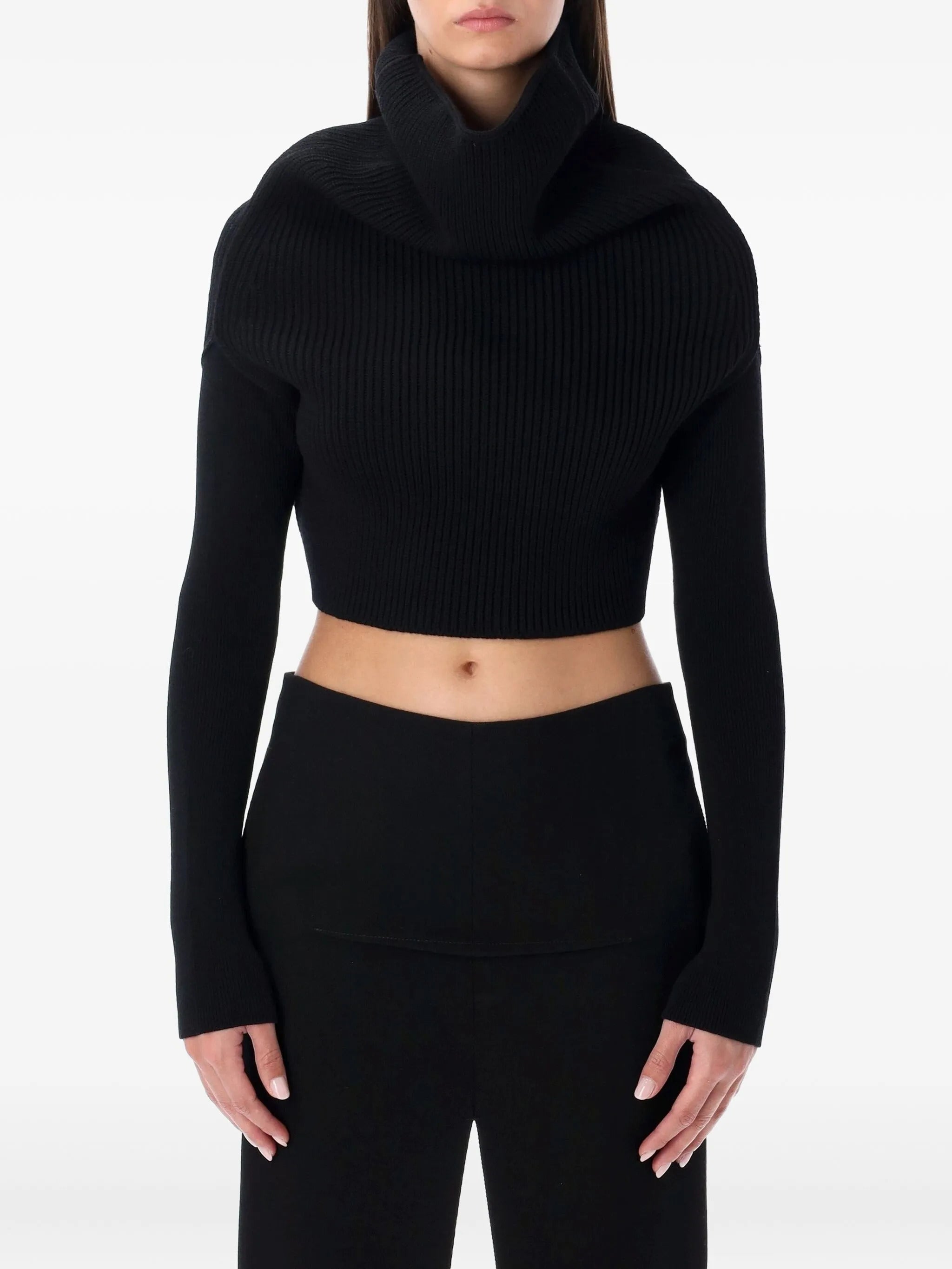 RICK OWENS Long Sleeve Cowl Sweater - Size S