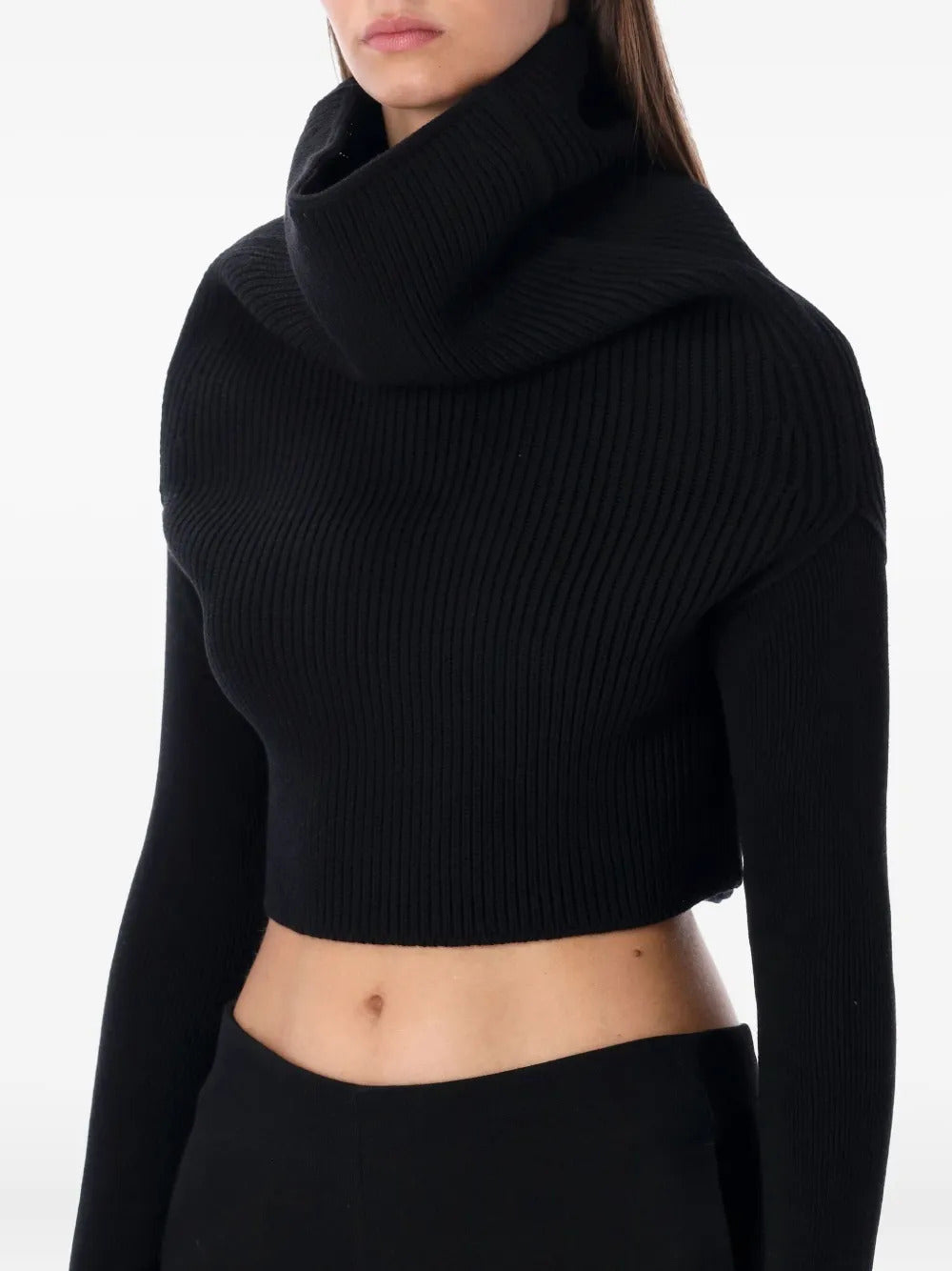 RICK OWENS Long Sleeve Cowl Sweater - Size S