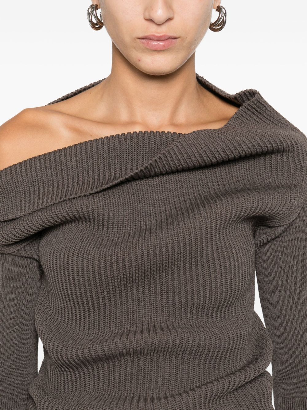 RICK OWENS Wool Off-Shoulder Sweater