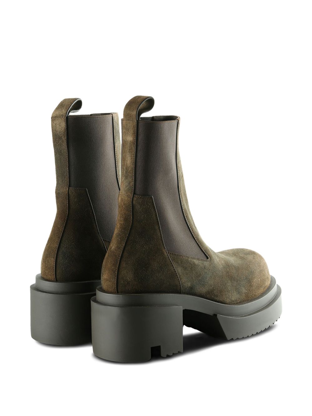 RICK OWENS Suede Platform Block Heel Boots for Women