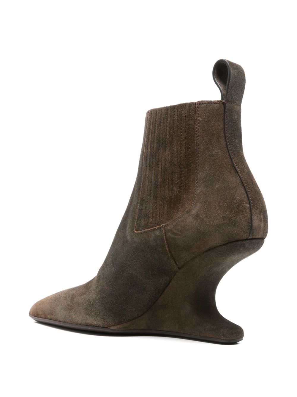 RICK OWENS Ankle Sharp Boots with 8 cm Cantilever Heel