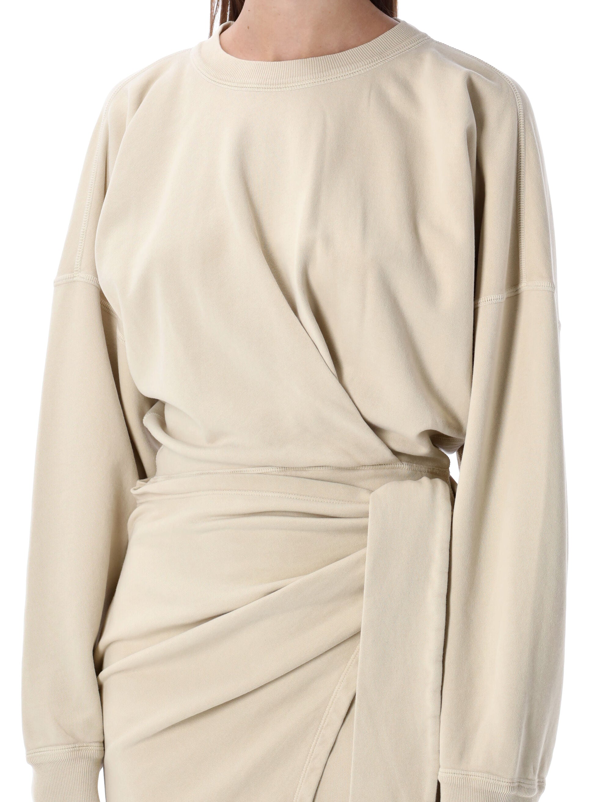 ISABEL MARANT ETOILE Mini Tie-Up Waist Sweatshirt Dress