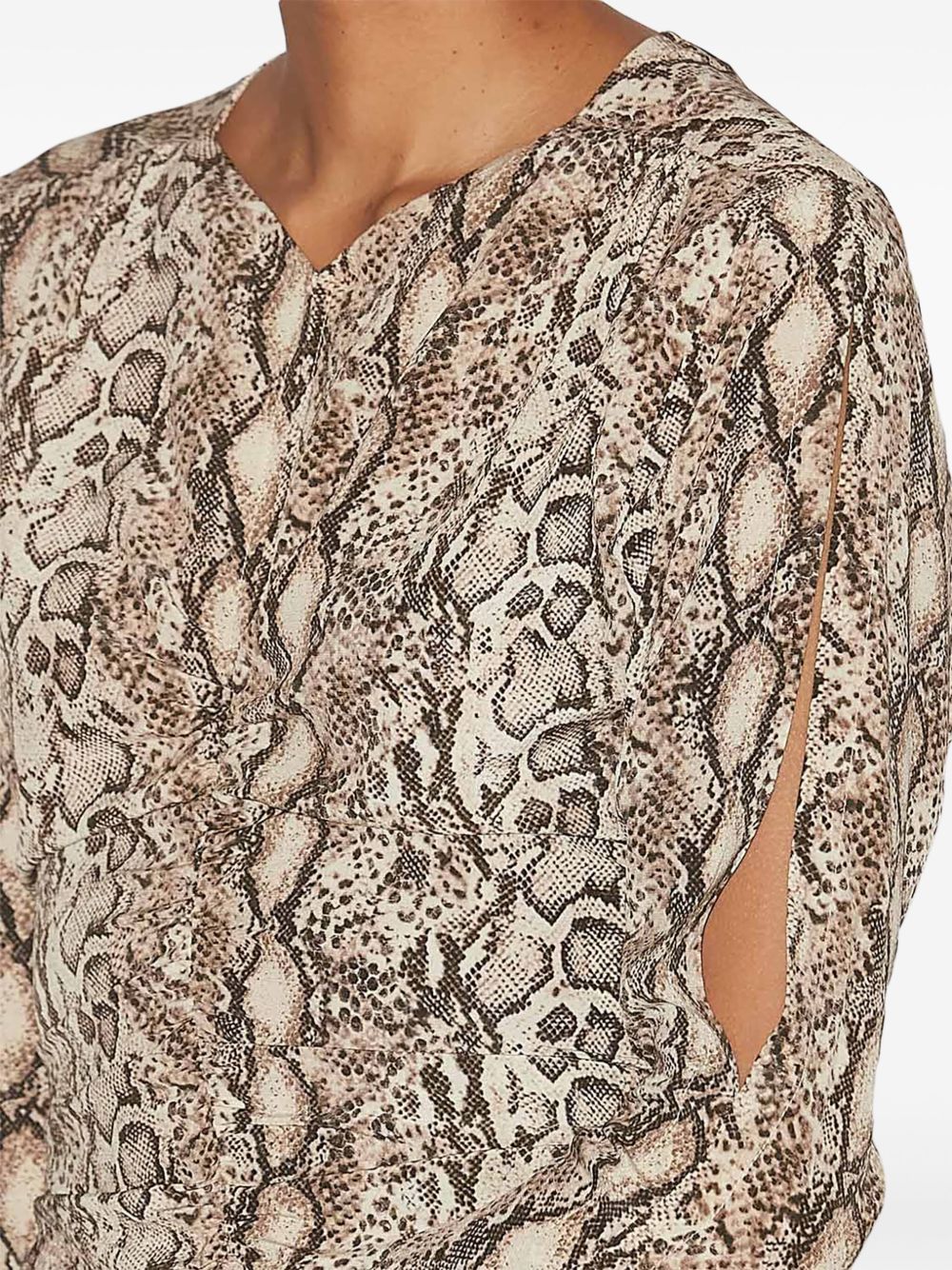 ISABEL MARANT Ruched Mini Dress with Snakeskin Print