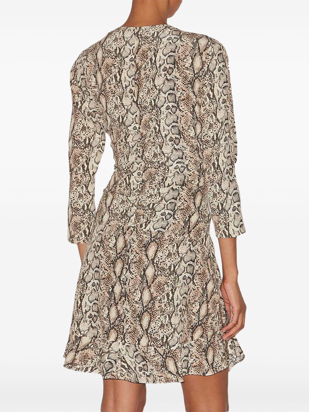 ISABEL MARANT Ruched Mini Dress with Snakeskin Print