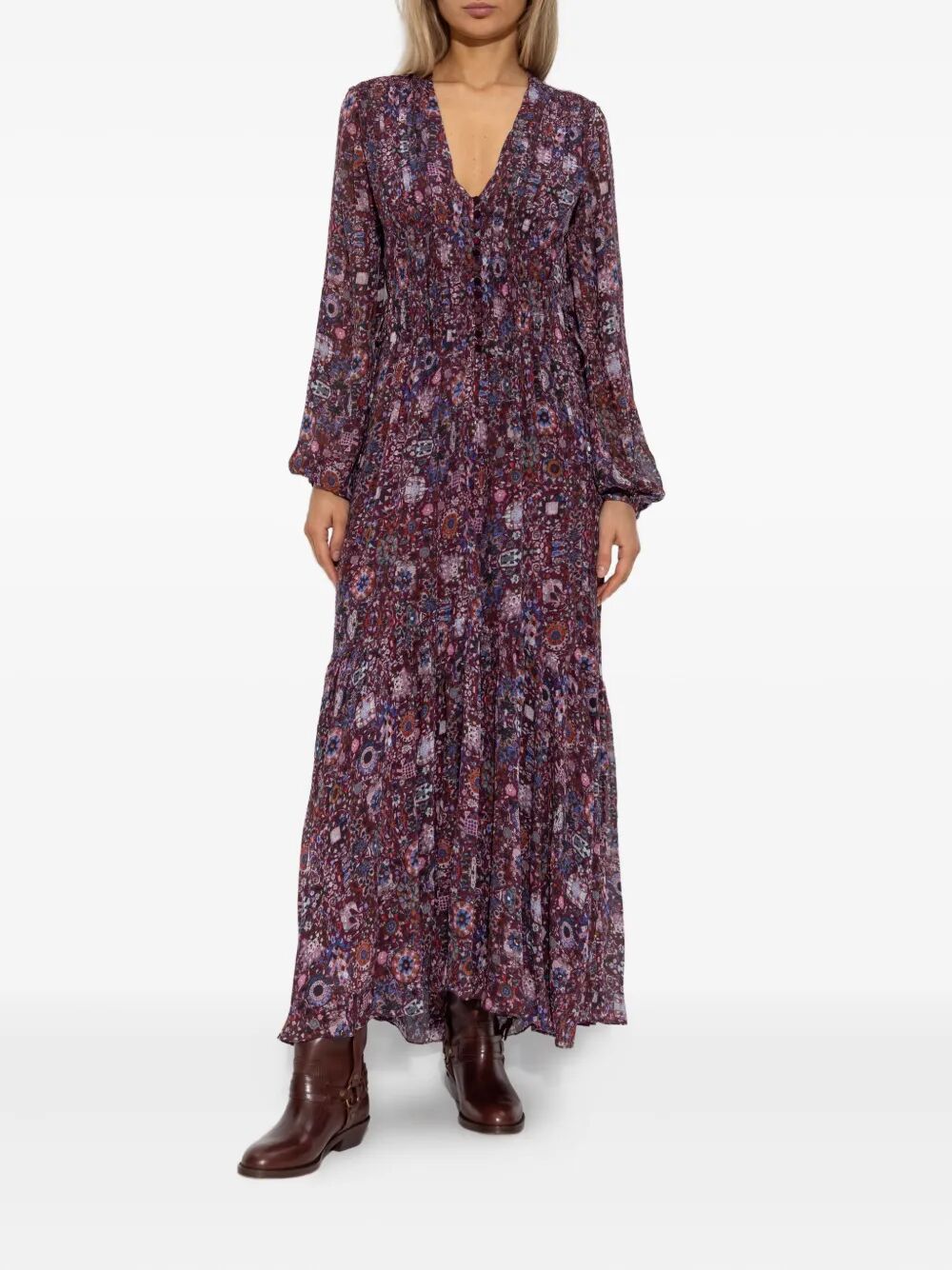 ISABEL MARANT ETOILE Long Printed Crepe Dress for Women