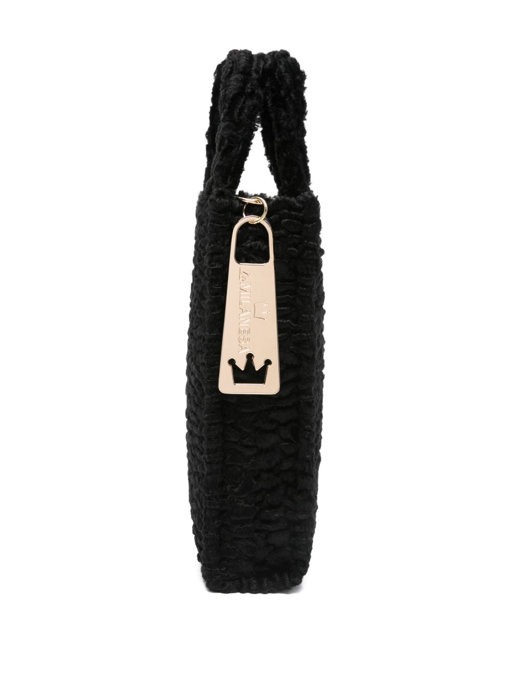 LA MILANESA Mini Crossbody Handbag with Faux-Fur and Gold-Tone Hardware